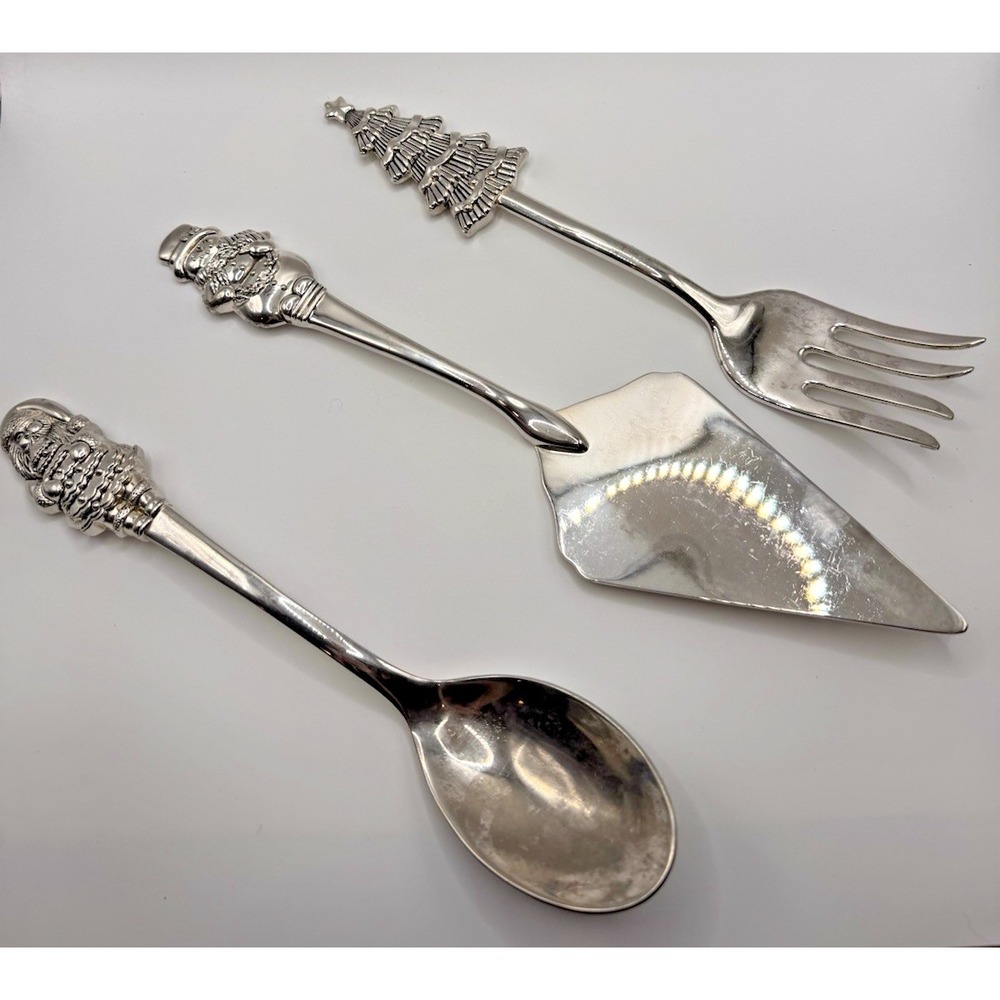 International Silver Company Christmas Serving Set Santa Snowman Tree Silverplat